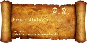 Prusz Ulpián névjegykártya